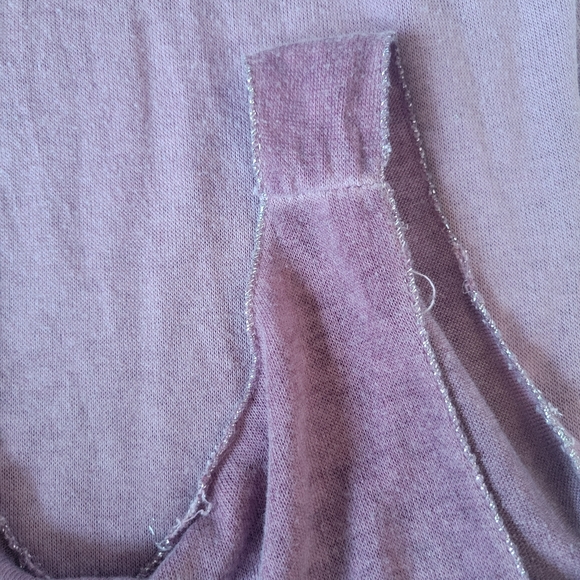 Dance in Paris by Carmon Cozy Viscose Tank In Dusty Rose With Metallic trim - Picture 10 of 10